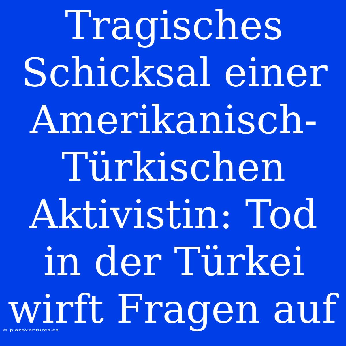 Tragisches Schicksal Einer Amerikanisch-Türkischen Aktivistin: Tod In Der Türkei Wirft Fragen Auf