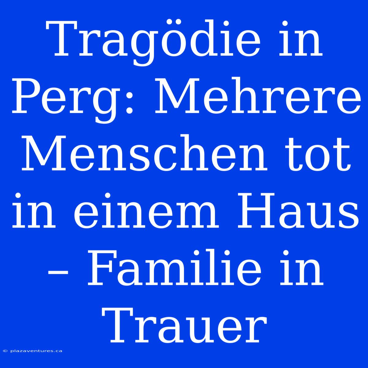 Tragödie In Perg: Mehrere Menschen Tot In Einem Haus – Familie In Trauer