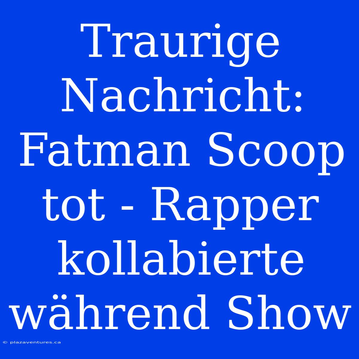 Traurige Nachricht: Fatman Scoop Tot - Rapper Kollabierte Während Show