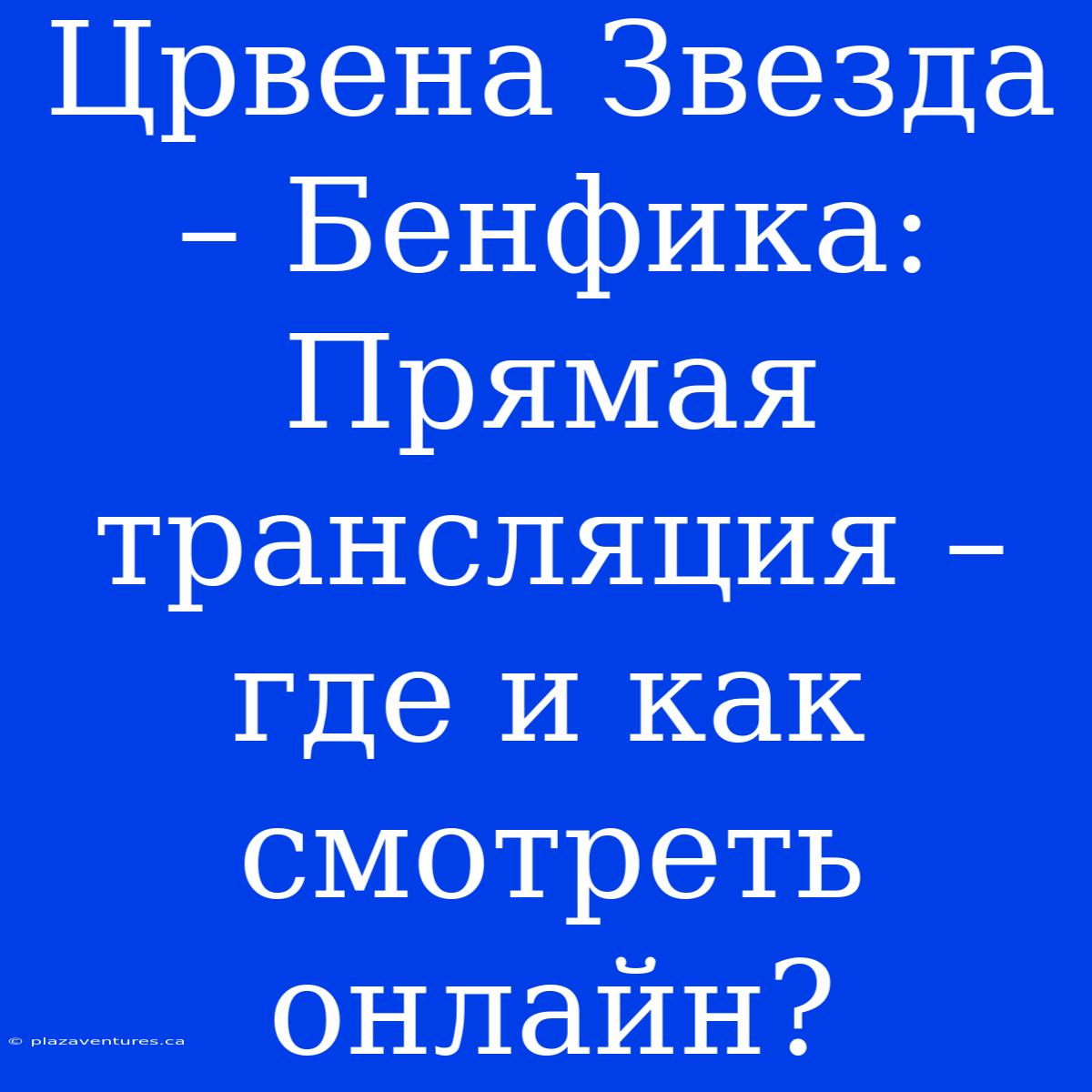 Црвена Звезда – Бенфика: Прямая Трансляция – Где И Как Смотреть Онлайн?