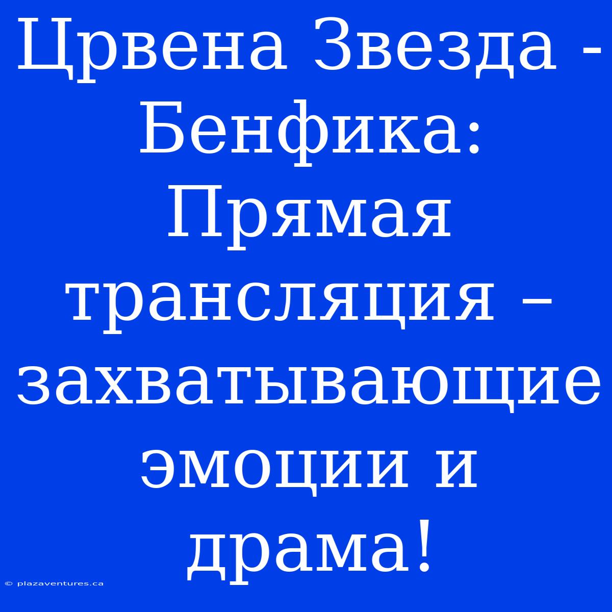 Црвена Звезда - Бенфика: Прямая Трансляция – Захватывающие Эмоции И Драма!