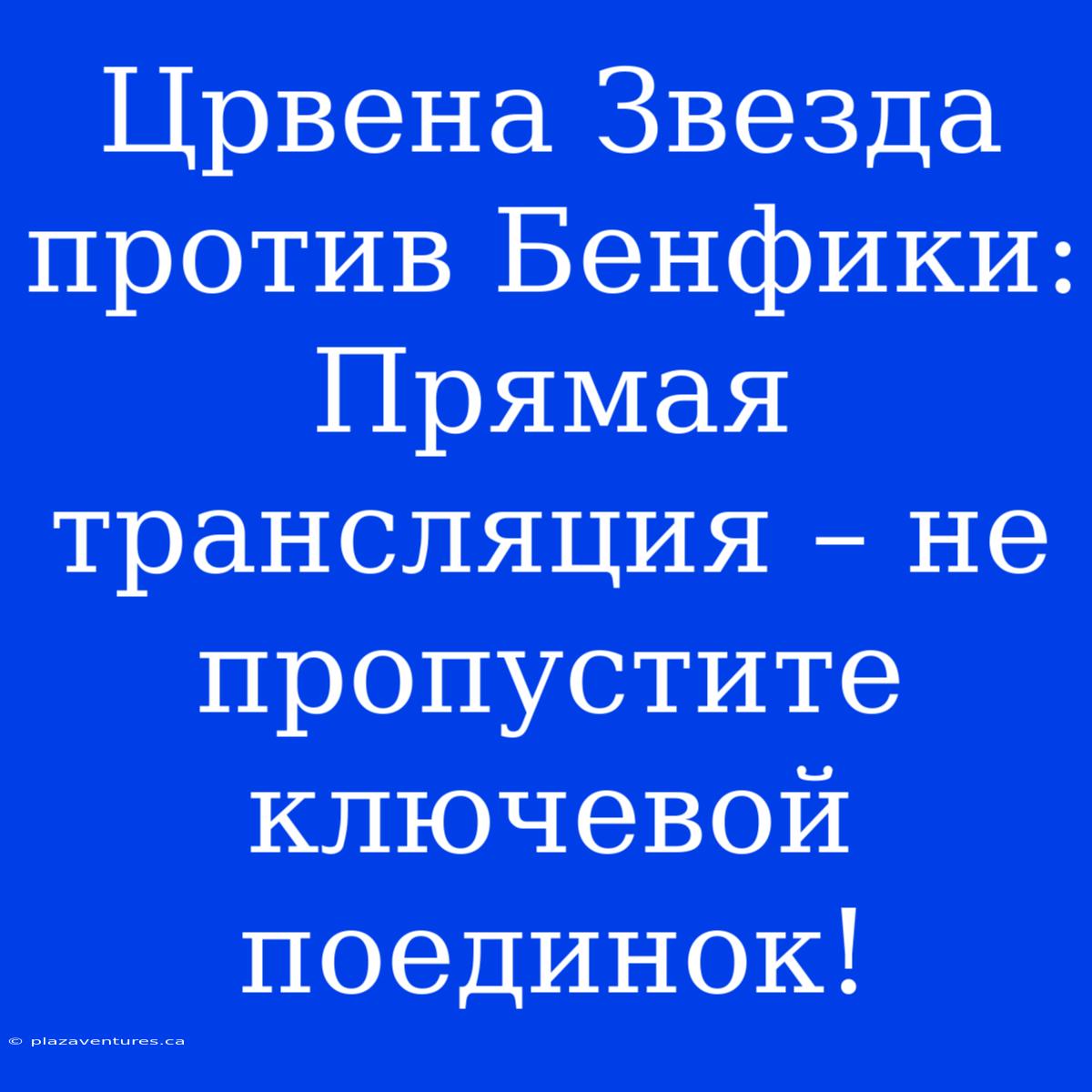 Црвена Звезда Против Бенфики: Прямая Трансляция – Не Пропустите Ключевой Поединок!