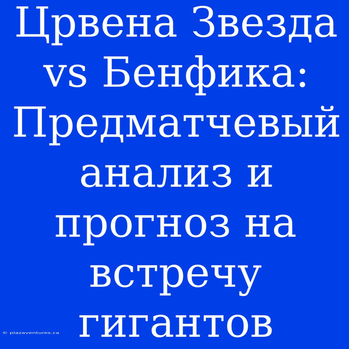 Црвена Звезда Vs Бенфика: Предматчевый Анализ И Прогноз На Встречу Гигантов