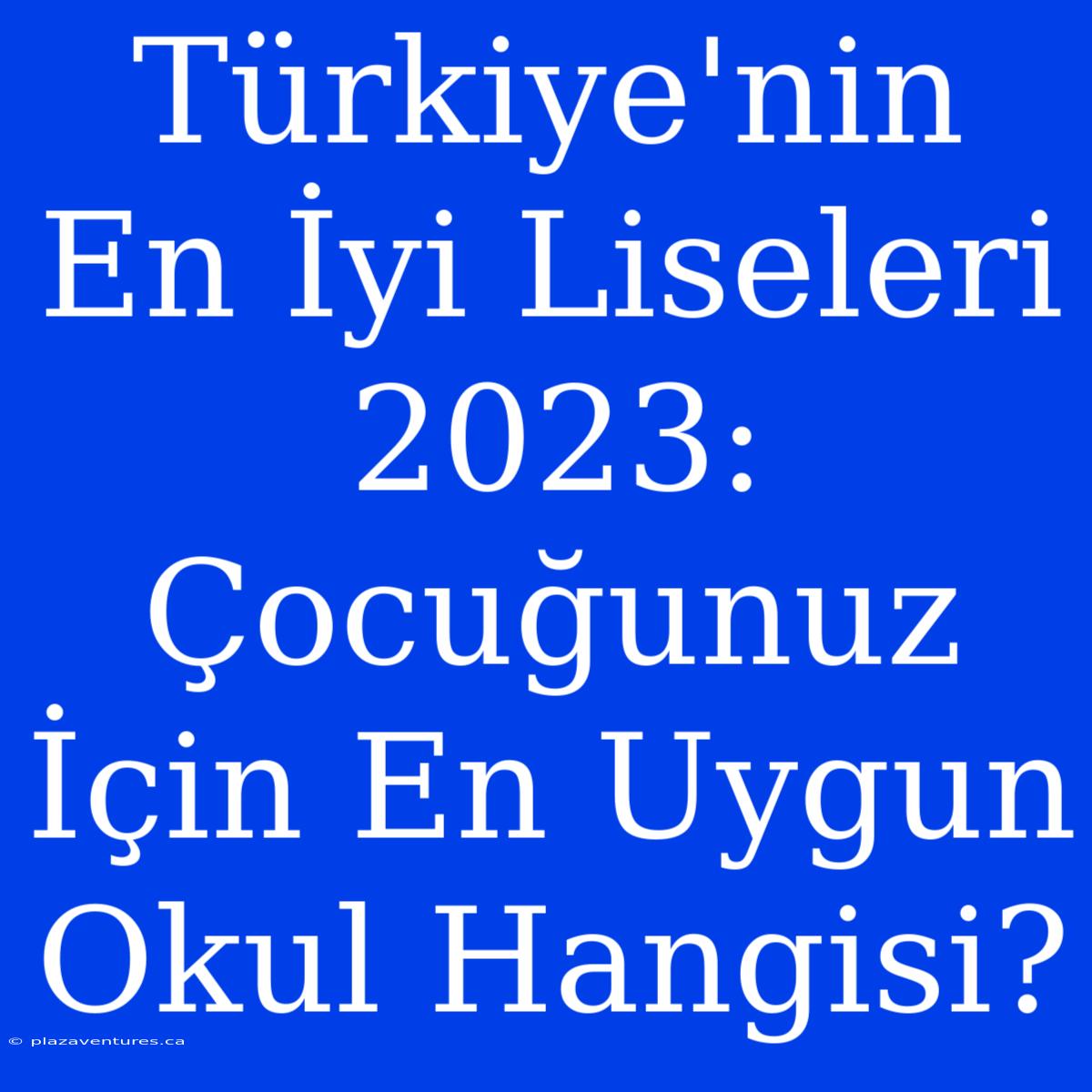 Türkiye'nin En İyi Liseleri 2023: Çocuğunuz İçin En Uygun Okul Hangisi?