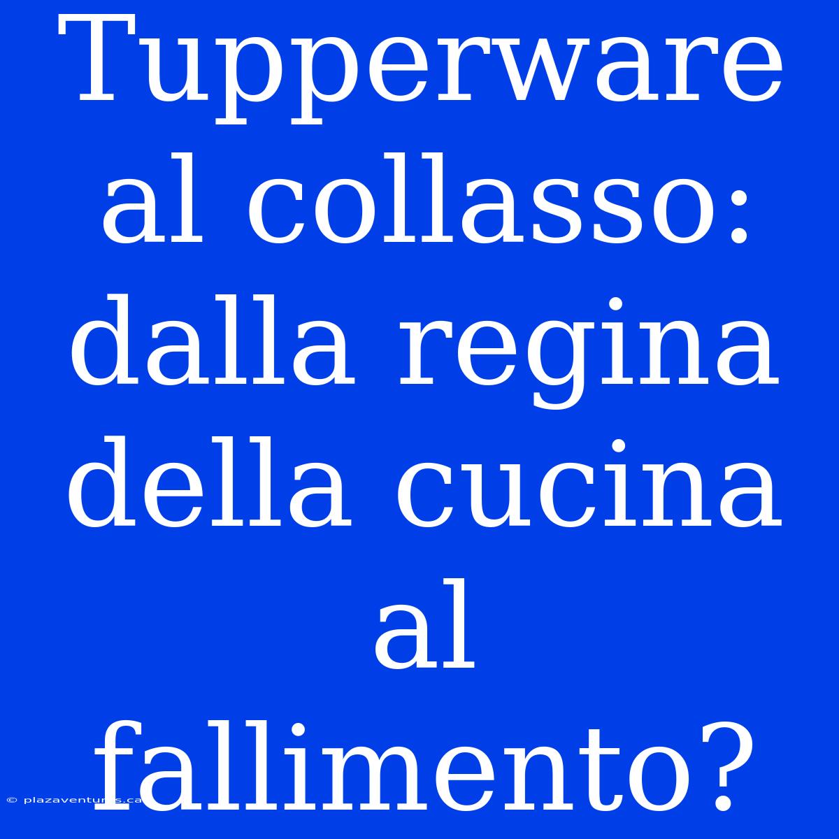 Tupperware Al Collasso: Dalla Regina Della Cucina Al Fallimento?