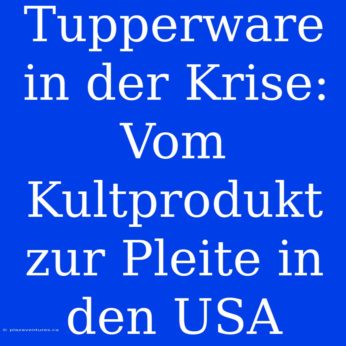 Tupperware In Der Krise: Vom Kultprodukt Zur Pleite In Den USA