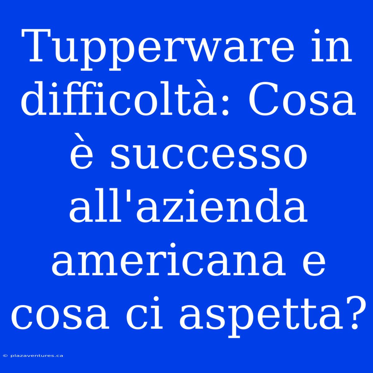 Tupperware In Difficoltà: Cosa È Successo All'azienda Americana E Cosa Ci Aspetta?