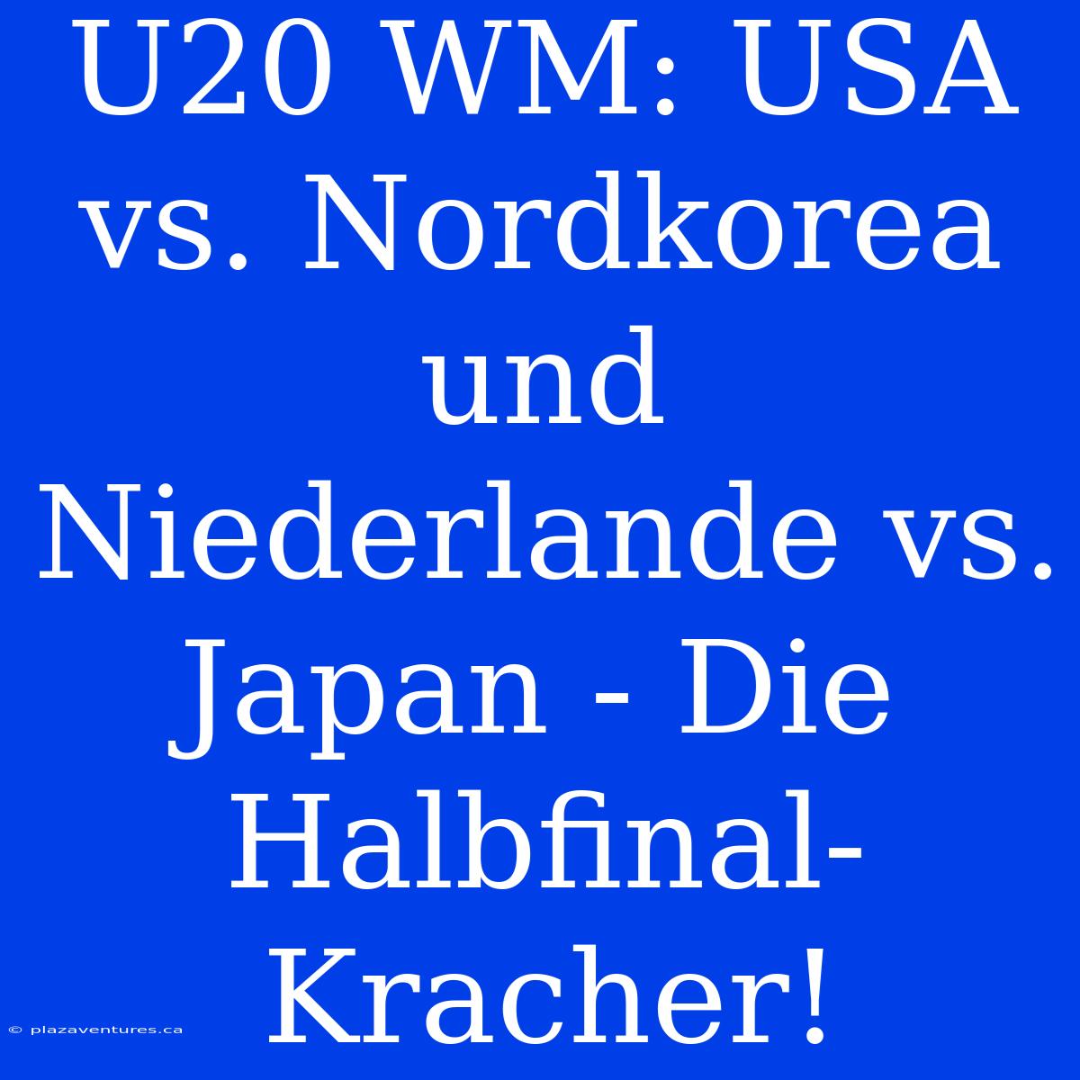 U20 WM: USA Vs. Nordkorea Und Niederlande Vs. Japan - Die Halbfinal-Kracher!