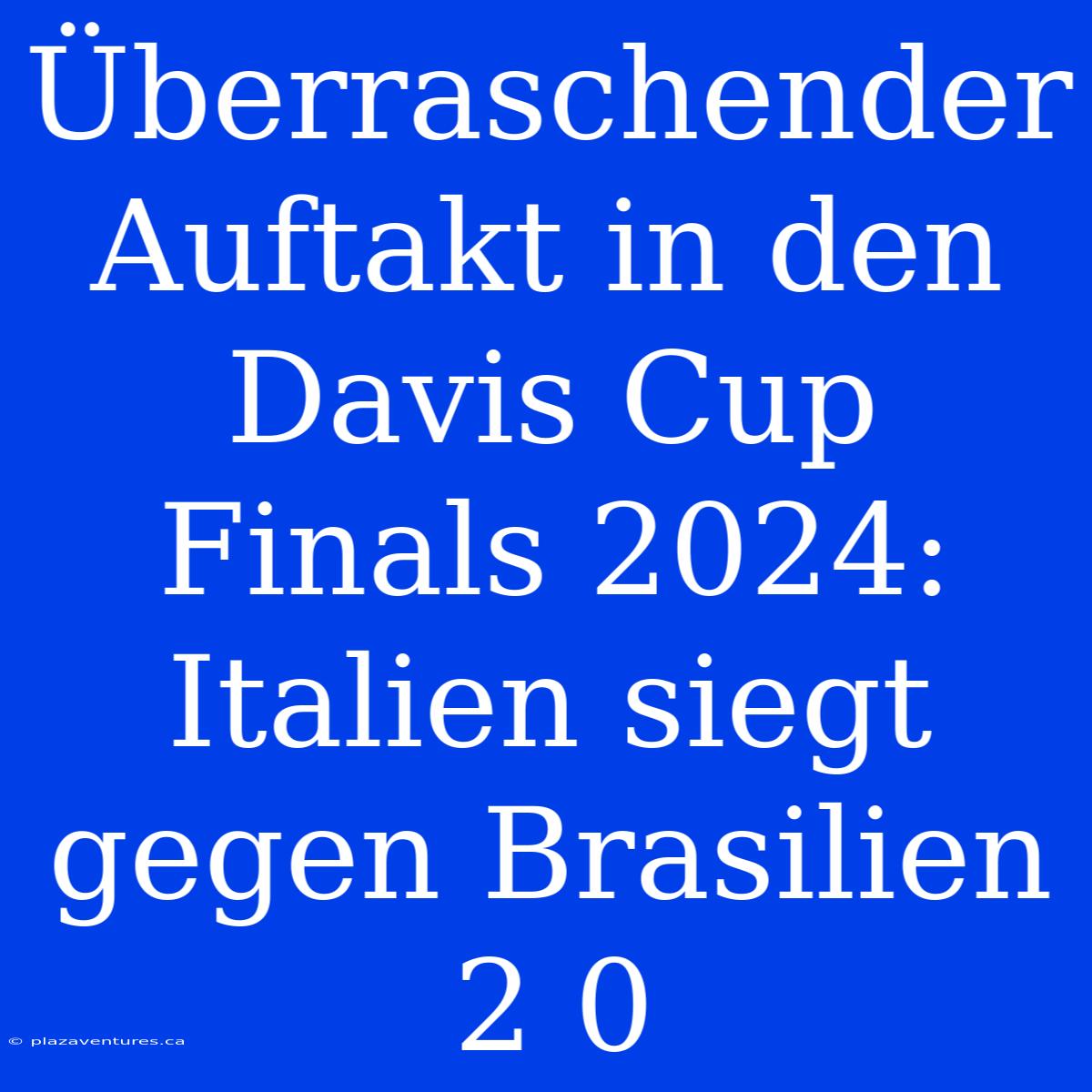 Überraschender Auftakt In Den Davis Cup Finals 2024: Italien Siegt Gegen Brasilien 2 0