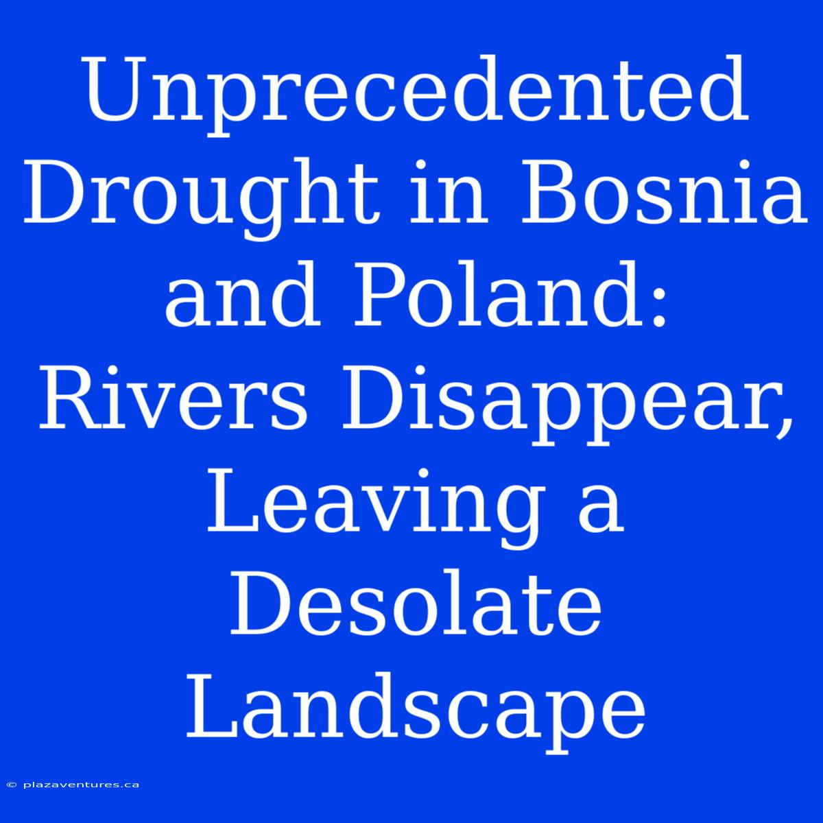 Unprecedented Drought In Bosnia And Poland: Rivers Disappear, Leaving A Desolate Landscape