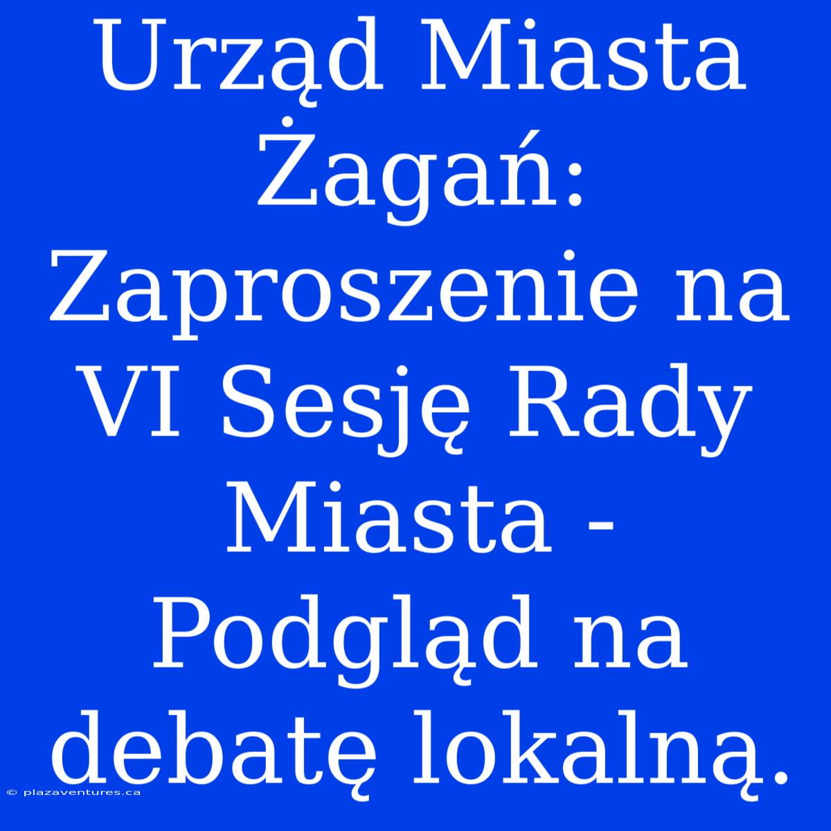 Urząd Miasta Żagań: Zaproszenie Na VI Sesję Rady Miasta - Podgląd Na Debatę Lokalną.