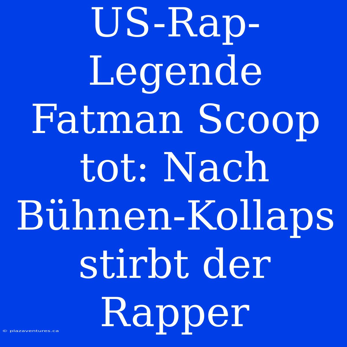 US-Rap-Legende Fatman Scoop Tot: Nach Bühnen-Kollaps Stirbt Der Rapper