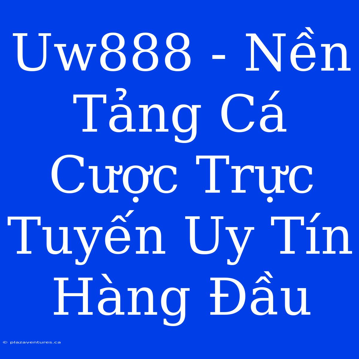 Uw888 - Nền Tảng Cá Cược Trực Tuyến Uy Tín Hàng Đầu