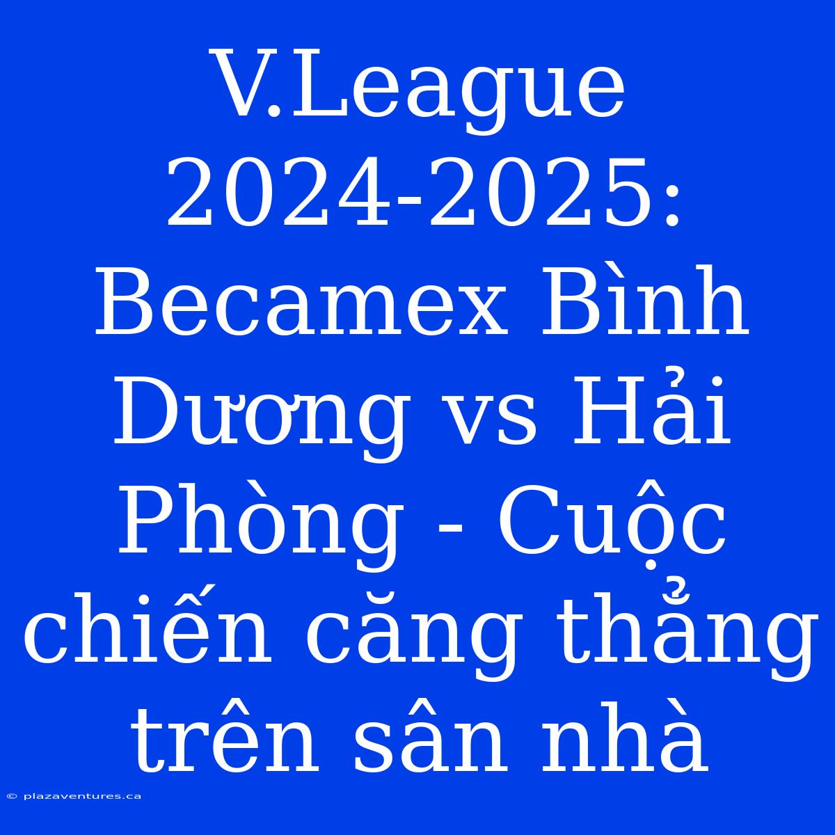 V.League 2024-2025: Becamex Bình Dương Vs Hải Phòng - Cuộc Chiến Căng Thẳng Trên Sân Nhà