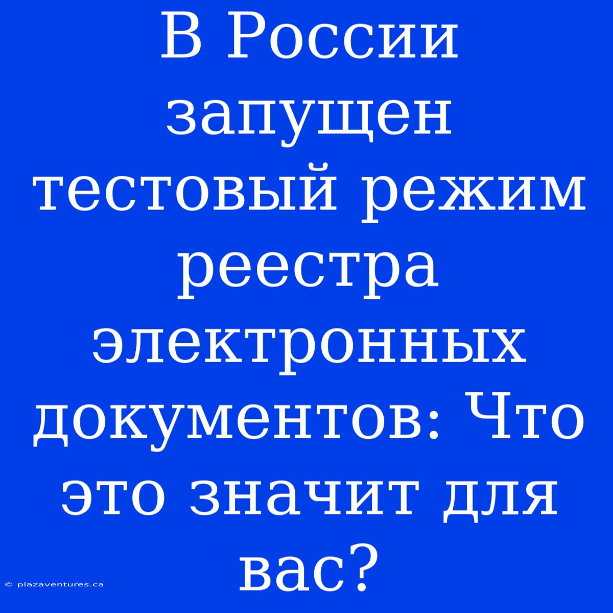 В России Запущен Тестовый Режим Реестра Электронных Документов: Что Это Значит Для Вас?