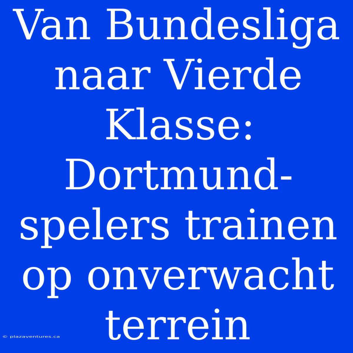 Van Bundesliga Naar Vierde Klasse: Dortmund-spelers Trainen Op Onverwacht Terrein