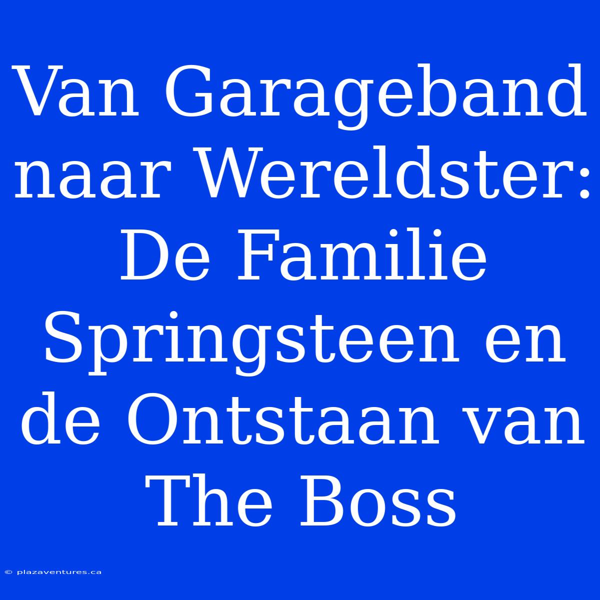 Van Garageband Naar Wereldster: De Familie Springsteen En De Ontstaan Van The Boss