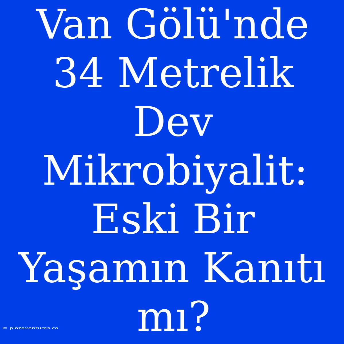 Van Gölü'nde 34 Metrelik Dev Mikrobiyalit: Eski Bir Yaşamın Kanıtı Mı?