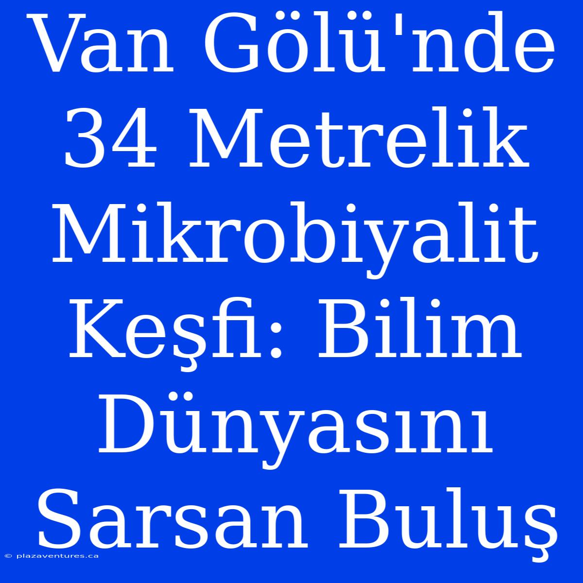 Van Gölü'nde 34 Metrelik Mikrobiyalit Keşfi: Bilim Dünyasını Sarsan Buluş