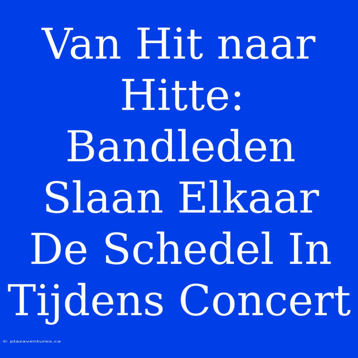 Van Hit Naar Hitte: Bandleden Slaan Elkaar De Schedel In Tijdens Concert