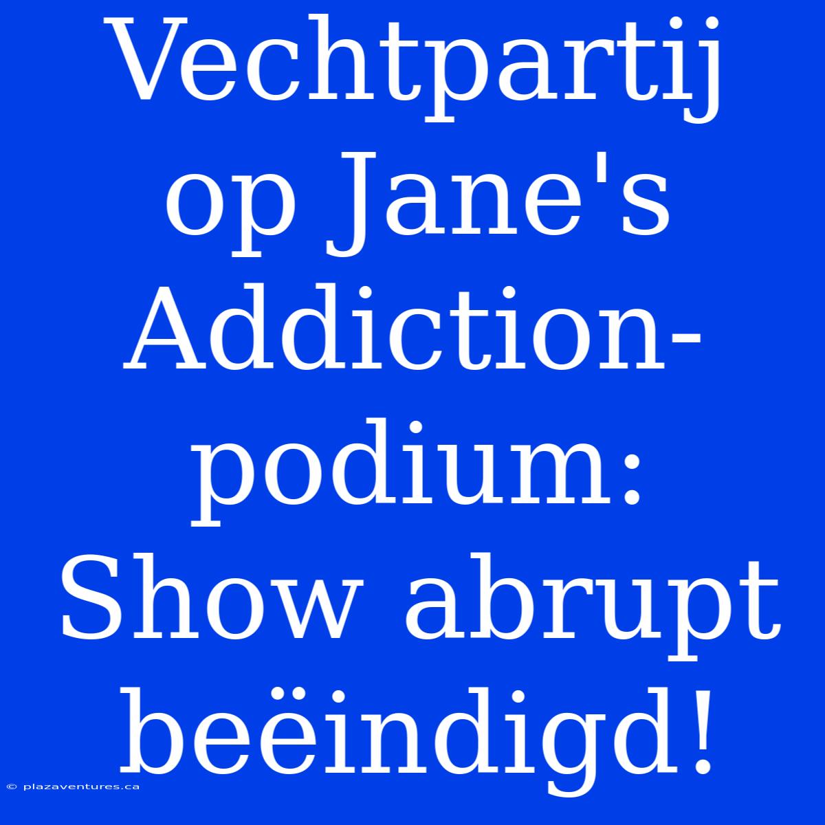 Vechtpartij Op Jane's Addiction-podium: Show Abrupt Beëindigd!