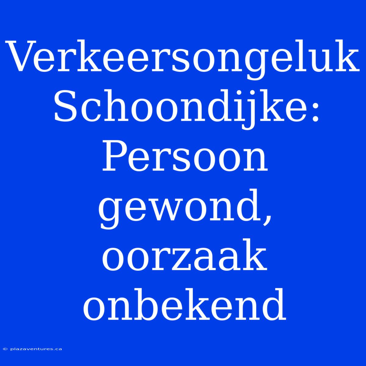 Verkeersongeluk Schoondijke: Persoon Gewond, Oorzaak Onbekend