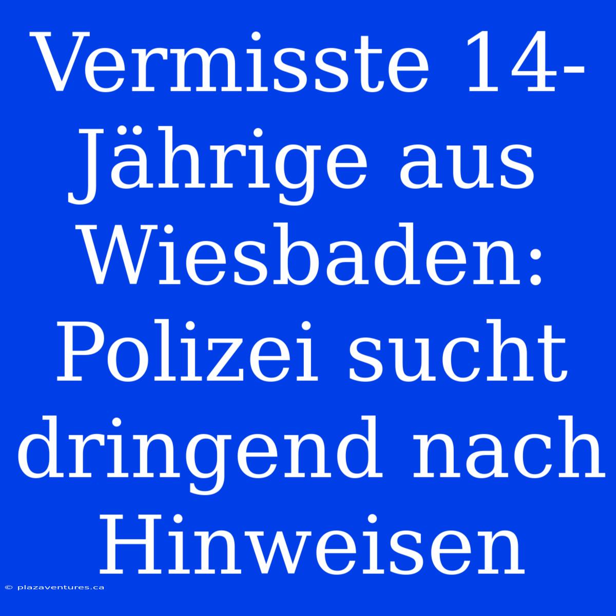 Vermisste 14-Jährige Aus Wiesbaden: Polizei Sucht Dringend Nach Hinweisen