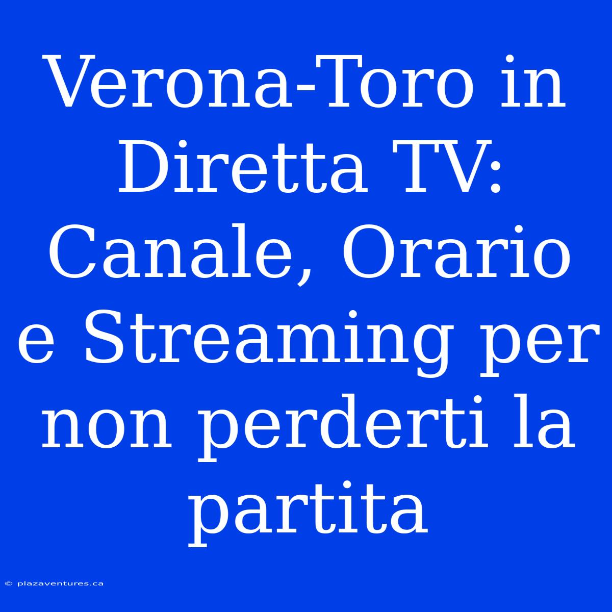 Verona-Toro In Diretta TV: Canale, Orario E Streaming Per Non Perderti La Partita