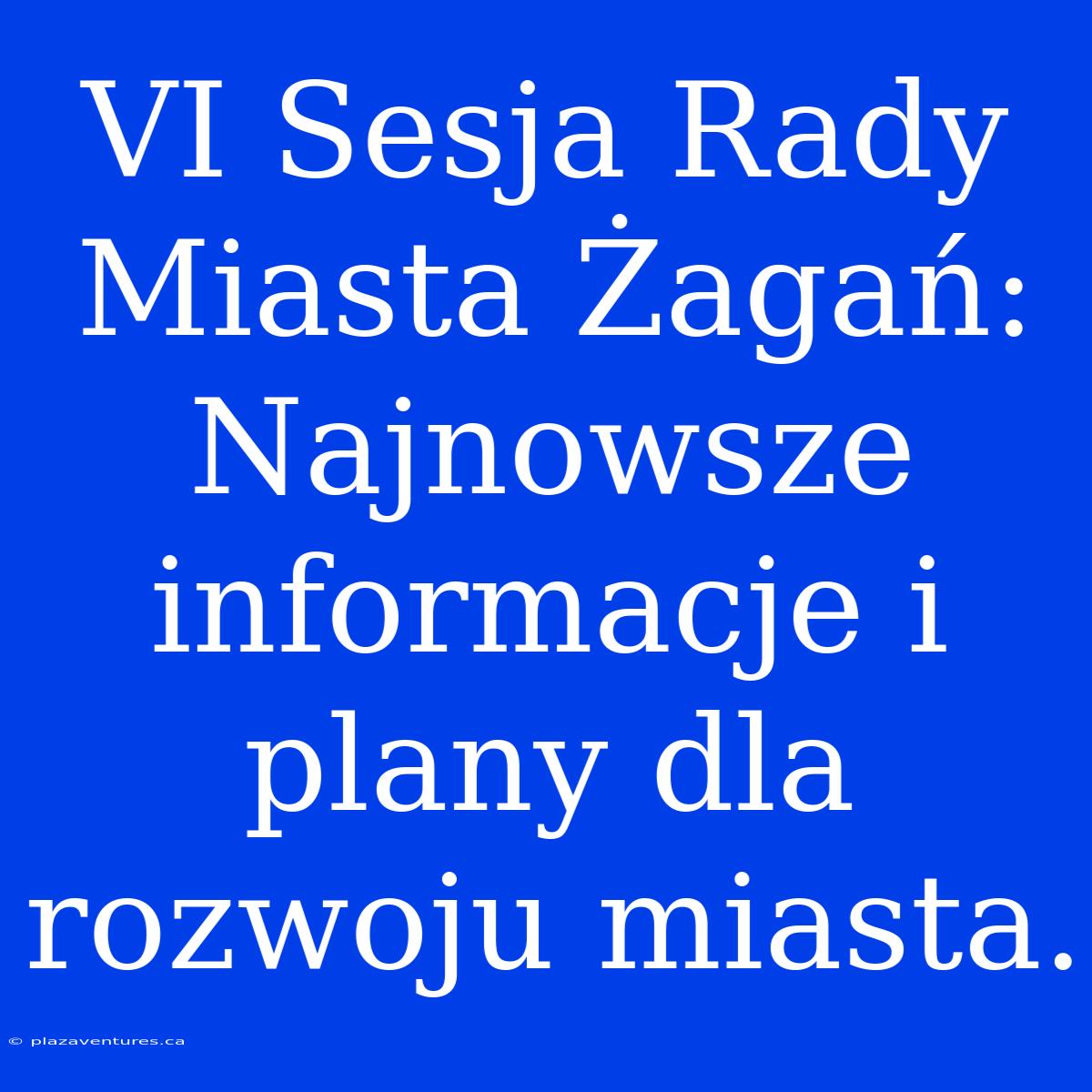 VI Sesja Rady Miasta Żagań:  Najnowsze Informacje I Plany Dla Rozwoju Miasta.