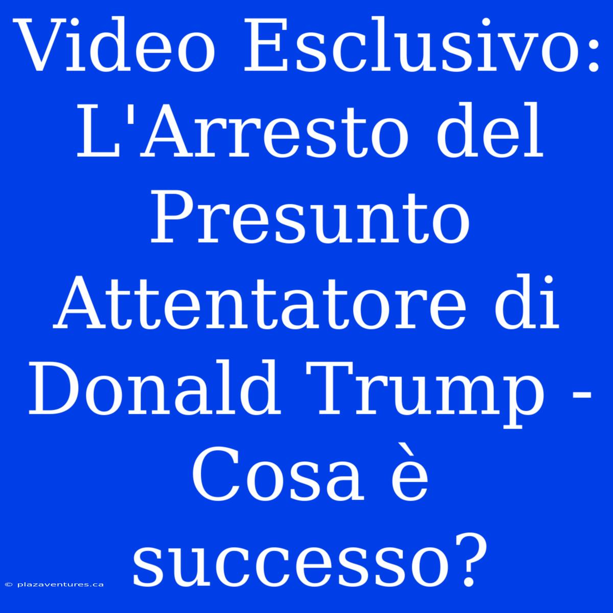 Video Esclusivo: L'Arresto Del Presunto Attentatore Di Donald Trump - Cosa È Successo?