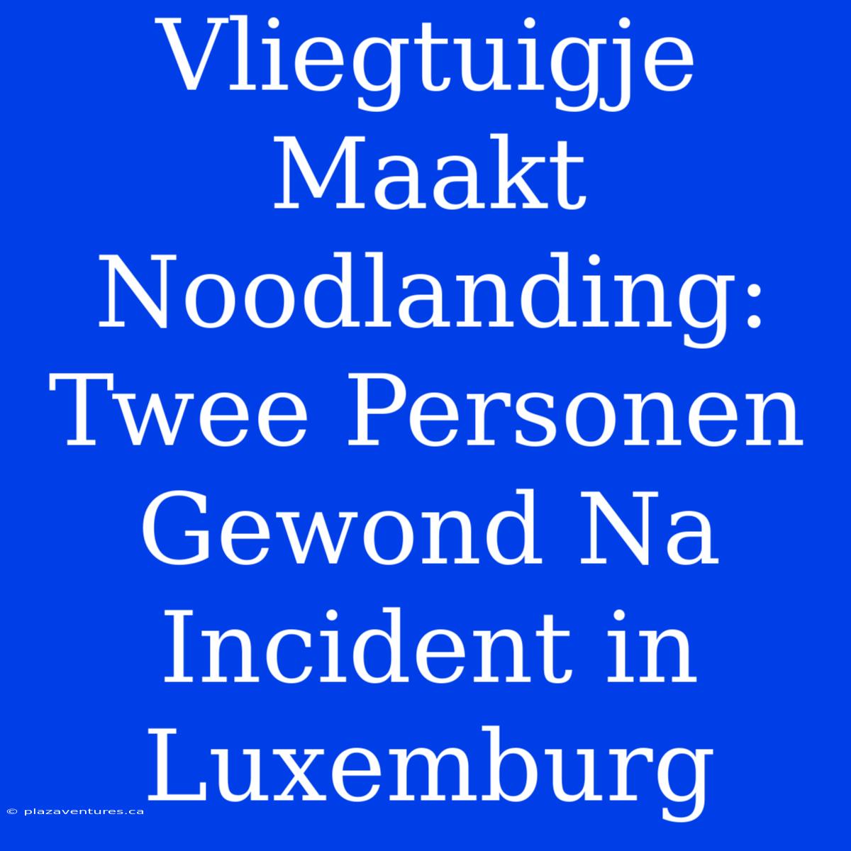 Vliegtuigje Maakt Noodlanding: Twee Personen Gewond Na Incident In Luxemburg