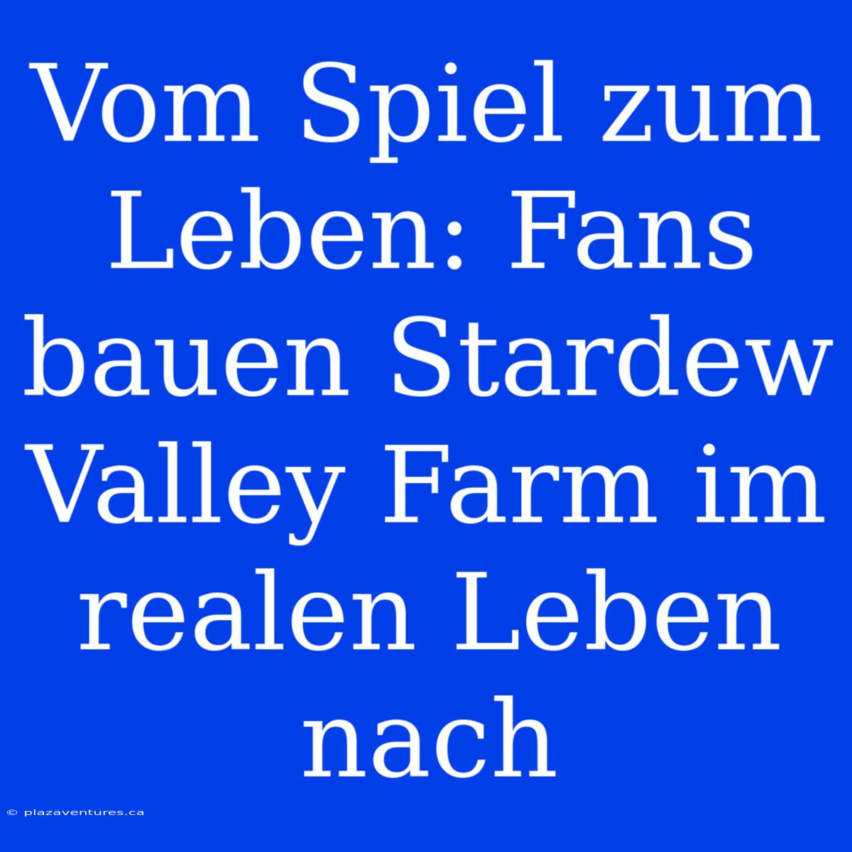 Vom Spiel Zum Leben: Fans Bauen Stardew Valley Farm Im Realen Leben Nach