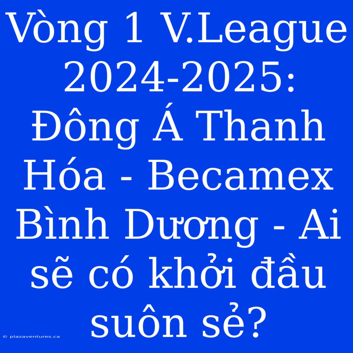 Vòng 1 V.League 2024-2025: Đông Á Thanh Hóa - Becamex Bình Dương - Ai Sẽ Có Khởi Đầu Suôn Sẻ?