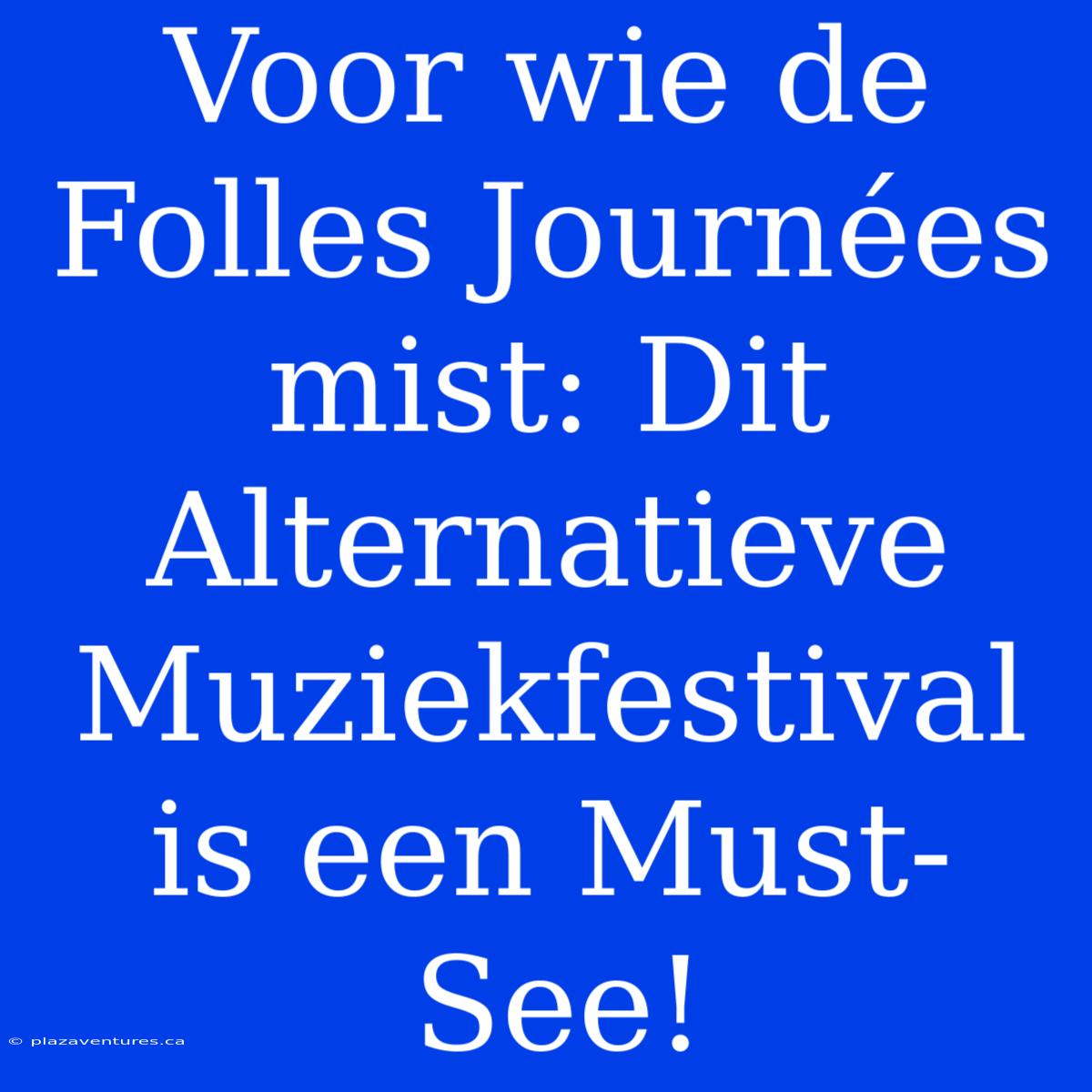 Voor Wie De Folles Journées Mist: Dit Alternatieve Muziekfestival Is Een Must-See!