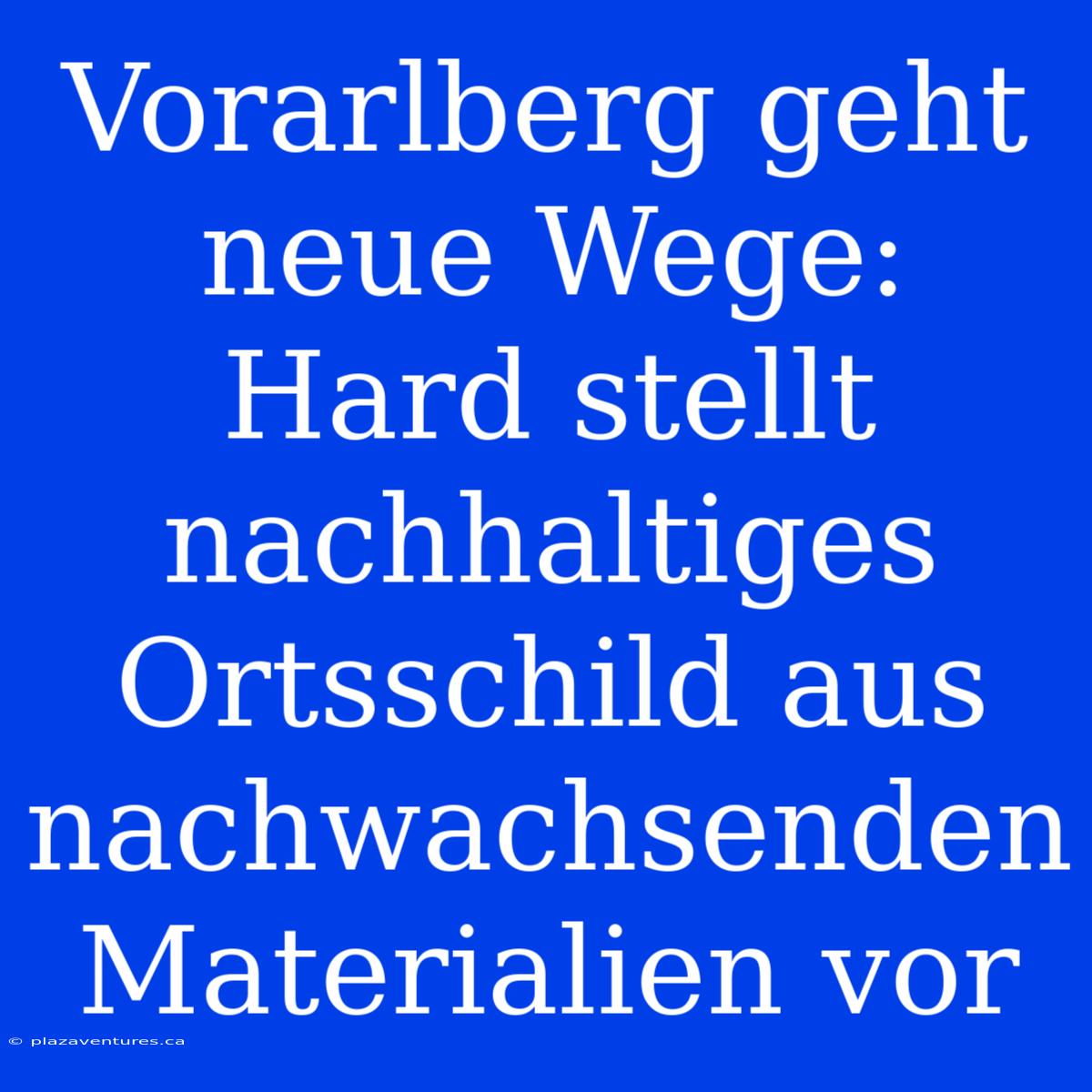 Vorarlberg Geht Neue Wege: Hard Stellt Nachhaltiges Ortsschild Aus Nachwachsenden Materialien Vor