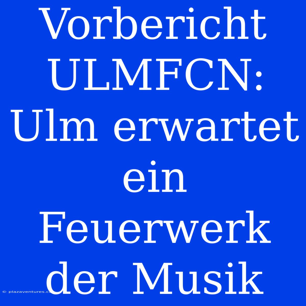 Vorbericht ULMFCN: Ulm Erwartet Ein Feuerwerk Der Musik