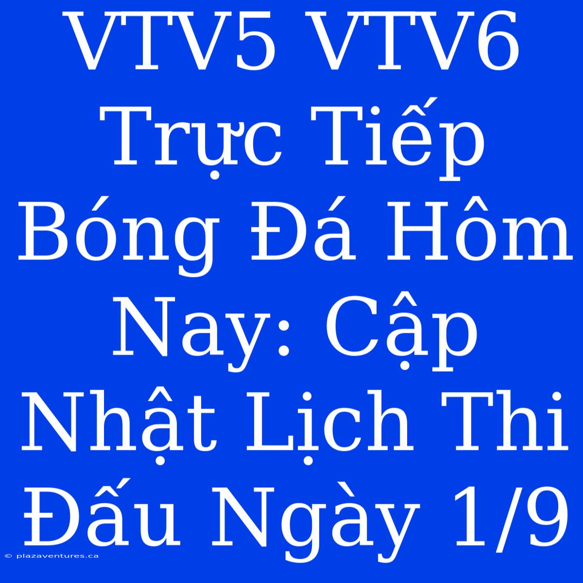 VTV5 VTV6 Trực Tiếp Bóng Đá Hôm Nay: Cập Nhật Lịch Thi Đấu Ngày 1/9