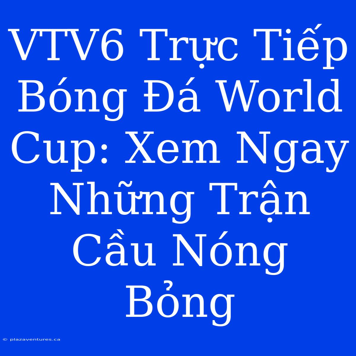 VTV6 Trực Tiếp Bóng Đá World Cup: Xem Ngay Những Trận Cầu Nóng Bỏng