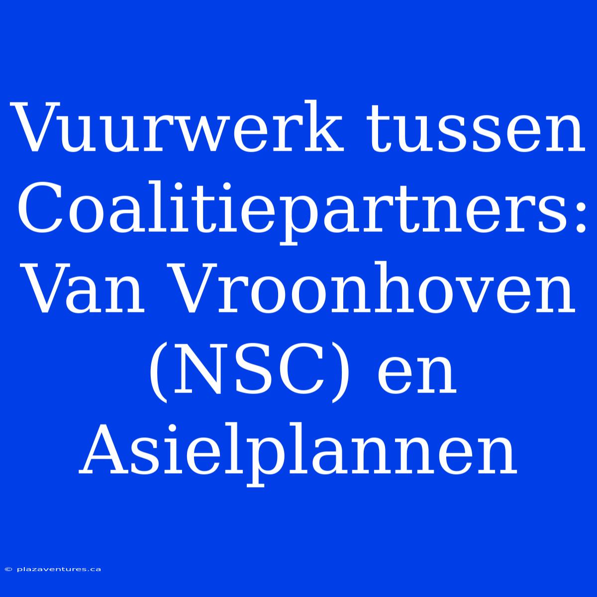 Vuurwerk Tussen Coalitiepartners: Van Vroonhoven (NSC) En Asielplannen