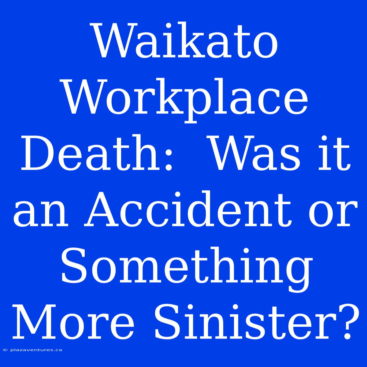 Waikato Workplace Death:  Was It An Accident Or Something More Sinister?