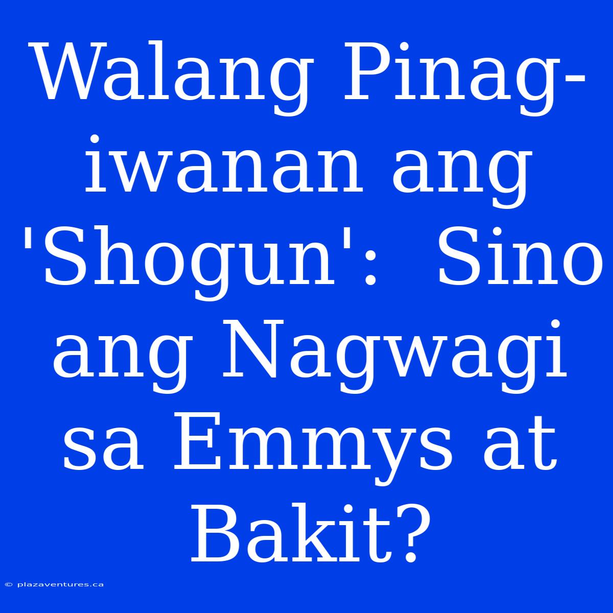 Walang Pinag-iwanan Ang 'Shogun':  Sino Ang Nagwagi Sa Emmys At Bakit?