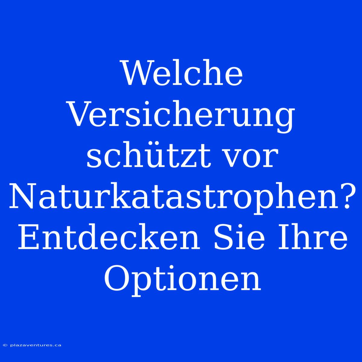 Welche Versicherung Schützt Vor Naturkatastrophen? Entdecken Sie Ihre Optionen