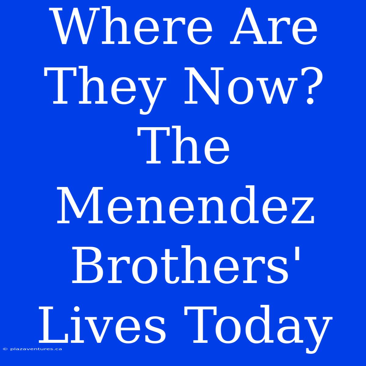 Where Are They Now? The Menendez Brothers' Lives Today