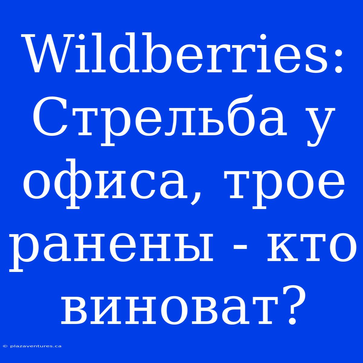 Wildberries: Стрельба У Офиса, Трое Ранены - Кто Виноват?