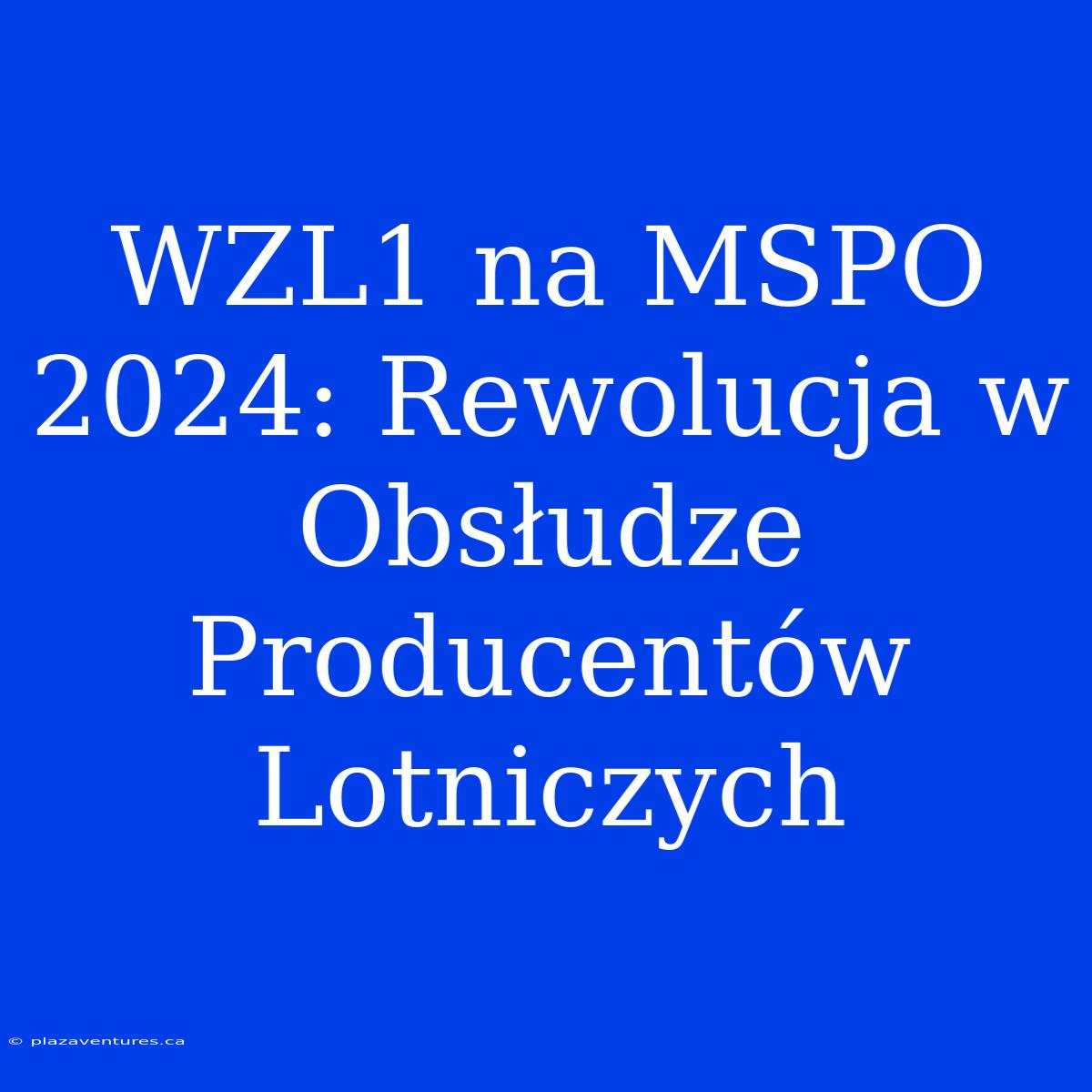 WZL1 Na MSPO 2024: Rewolucja W Obsłudze Producentów Lotniczych