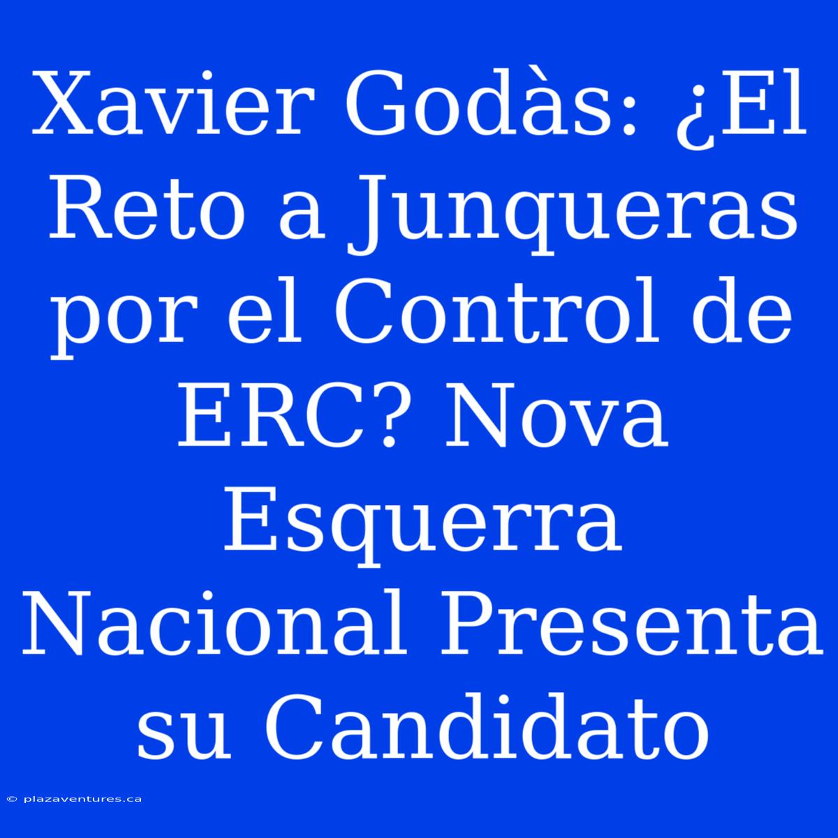 Xavier Godàs: ¿El Reto A Junqueras Por El Control De ERC? Nova Esquerra Nacional Presenta Su Candidato