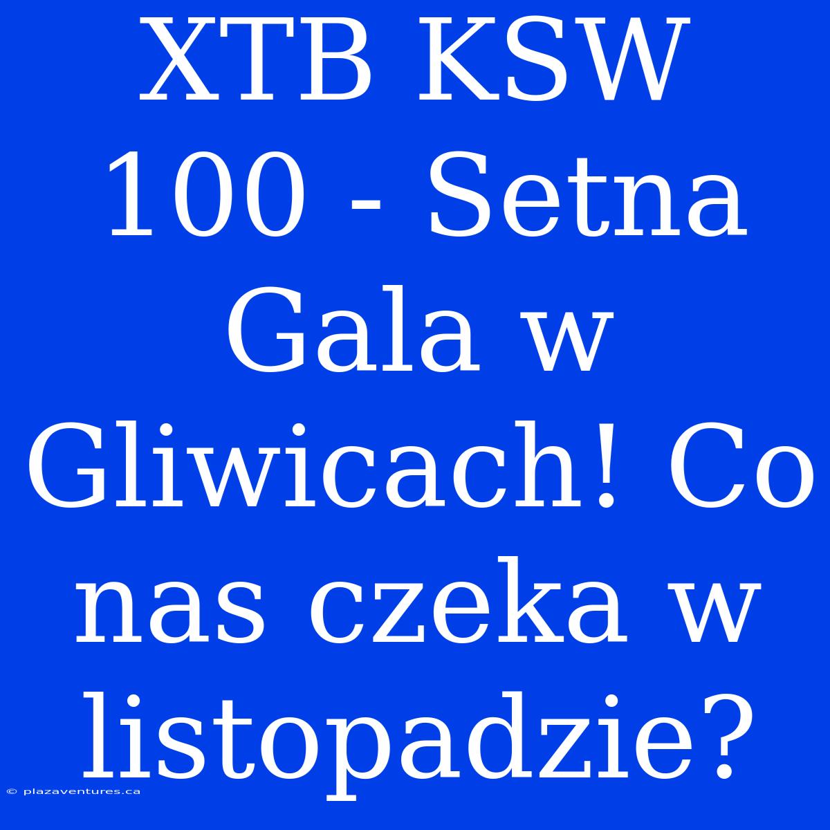 XTB KSW 100 - Setna Gala W Gliwicach! Co Nas Czeka W Listopadzie?