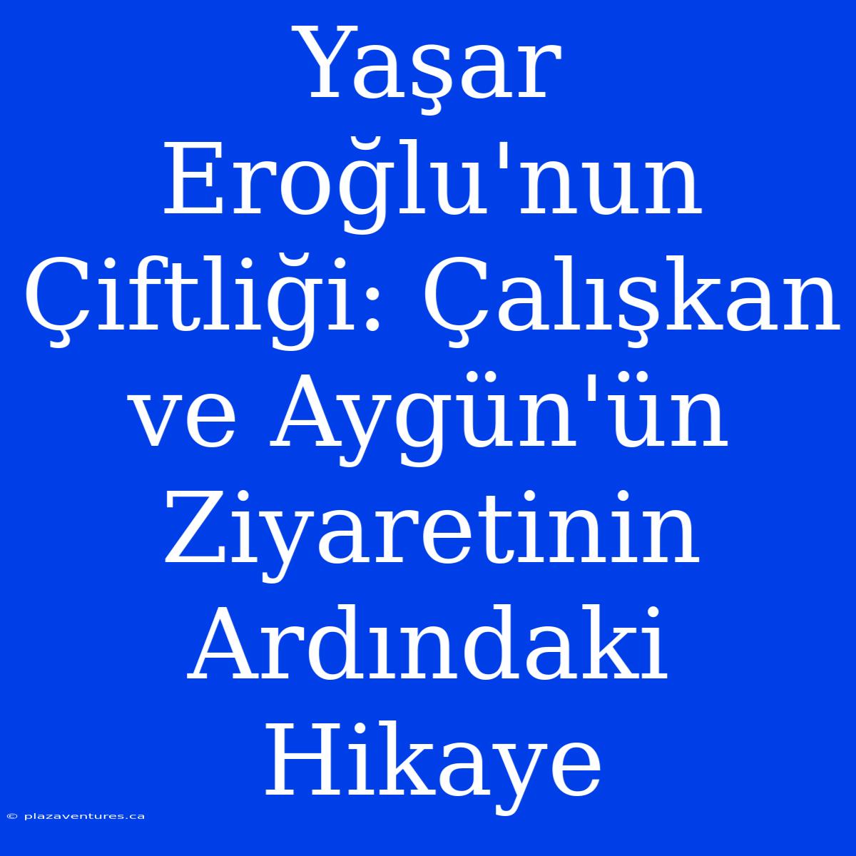 Yaşar Eroğlu'nun Çiftliği: Çalışkan Ve Aygün'ün Ziyaretinin Ardındaki Hikaye