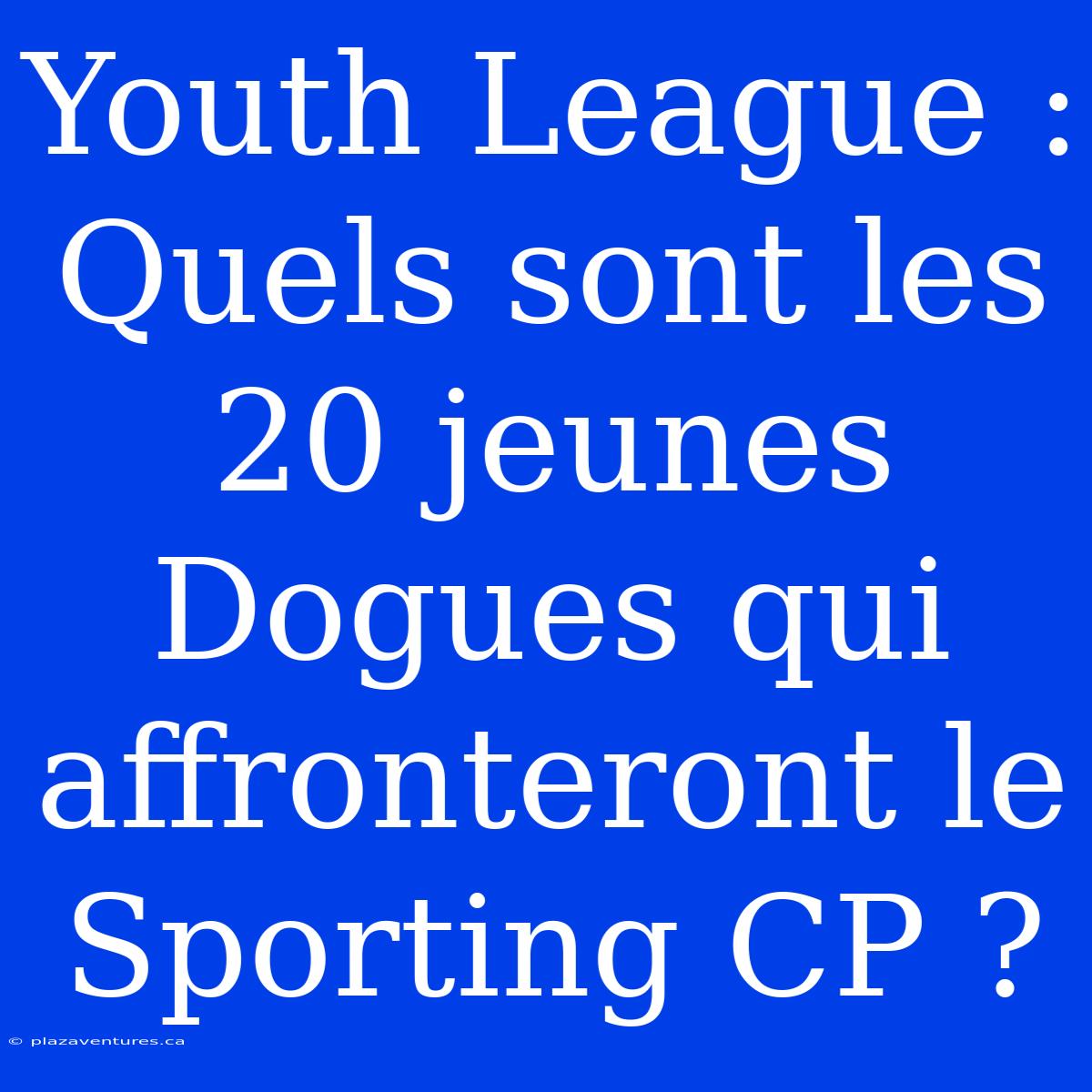 Youth League : Quels Sont Les 20 Jeunes Dogues Qui Affronteront Le Sporting CP ?