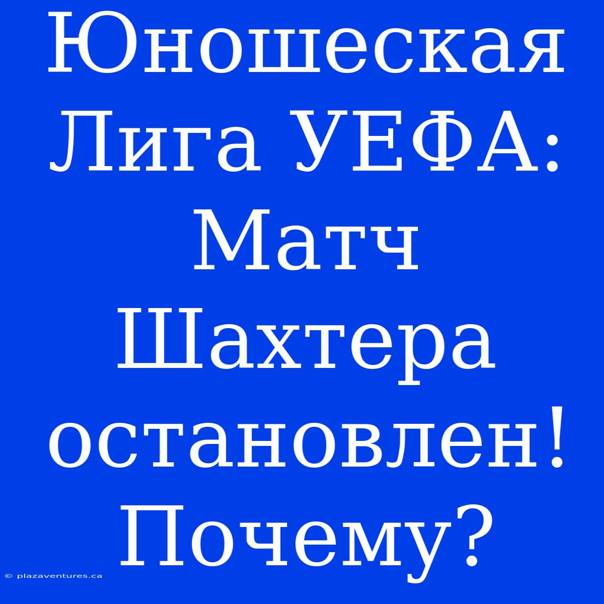 Юношеская Лига УЕФА: Матч Шахтера Остановлен! Почему?